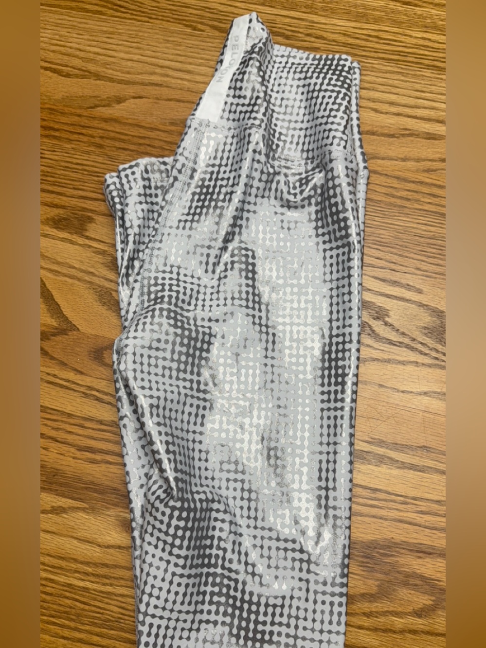 Peloton Black and White Sequin Dot-Print Midi Skirt